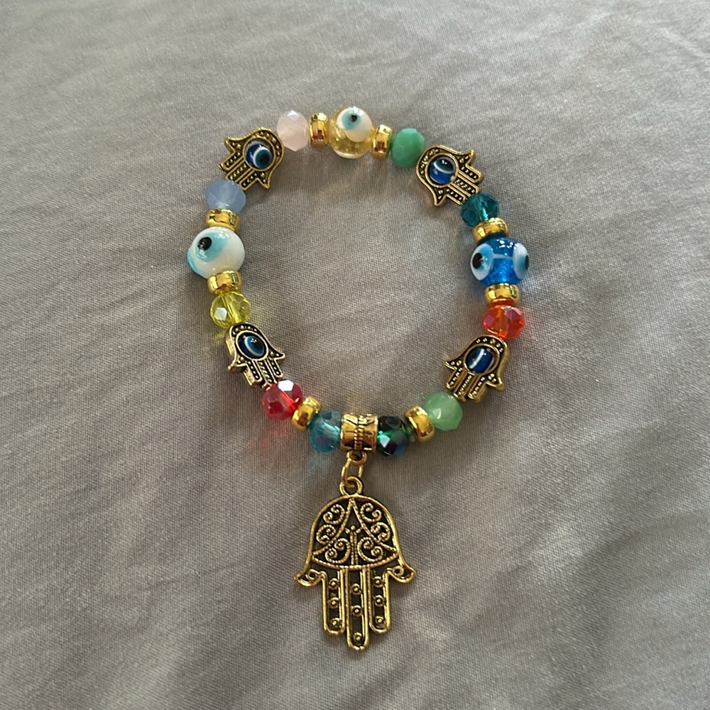 Evil eye 🧿 Hamsa 🪬 stretch bracelet